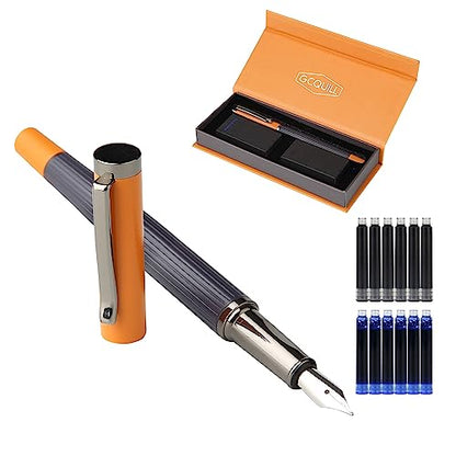 Fountain Pen Set – Fine Nib with 12 Ink Cartridges and Ink Refill Converter, Pen Gift Set for Writing Journaling Calligraphy– MU-12