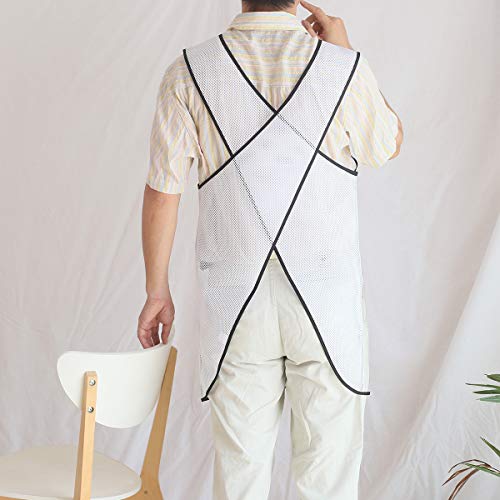 NEWGEM Waterproof Apron with Pockets for Women Cooking Painting Baking Gardening - color: White Transparent