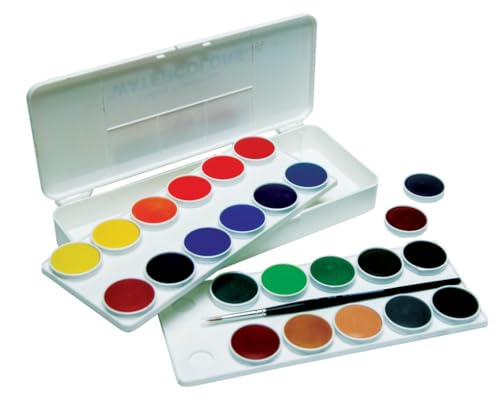 Grumbacher Transparent Watercolor Set, 24 Colors & Brush - color: 24 Colors & Brush, style: Transparent