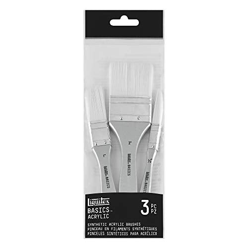 Liquitex BASICS Large Scale Brush Set, Synthetic Hair, Set of 3 - style: Synthetic Hair - Set of 3