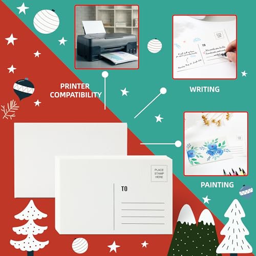 60 Sheets Watercolor Postcards 4 x 6 Inch, 140lb/300GSM Cold Press Blank Postcards for Art, Watercolor Thick Cotton Paper Cards for Painting, Mailing, Invitation, Greeting Cards and Holiday Art