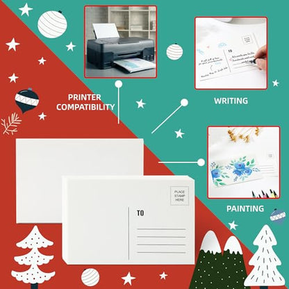 60 Sheets Watercolor Postcards 4 x 6 Inch, 140lb/300GSM Cold Press Blank Postcards for Art, Watercolor Thick Cotton Paper Cards for Painting, Mailing, Invitation, Greeting Cards and Holiday Art