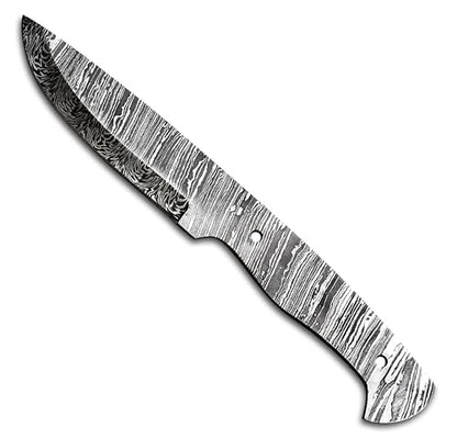 Custom Hand Forged Damascus Steel Blank Blade Knife Making Kit, Leather sheath, Pin, Scale, DIY Hunting, Camping Blade, Damascus Blade Billet Handmade, Knife Making Supply (BK-M) - color: BK-M