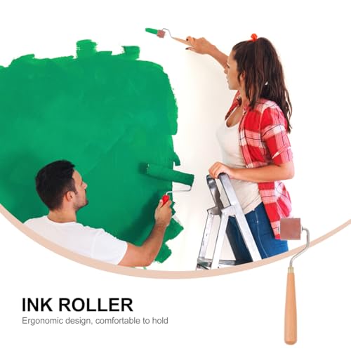 NUOBESTY 7.36 Inch Rubber Ink Roller for Printmaking and Fine Art Crafts Soft Durable Brayer for Painting Stamping and DIY Art Projects