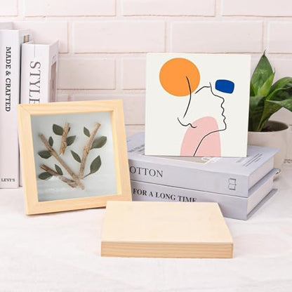 26 Pack Unfinished Wood Canvas Boards for Painting - 6 x 6 Inch Square Wooden Panels and Painting, DIY Handicrafts, Home Decoration（Thickness 0.98 inch）