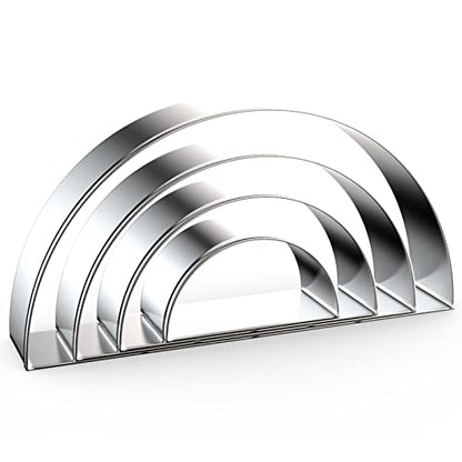Half Circle Semicircle Cookie Cutter Set Large - 5 Inch, 4 Inch, 3 Inch, 2 Inch - Watermelon Frame Plaque Cookie Cutters Shapes Molds - Stainless Steel - color: Semicircle