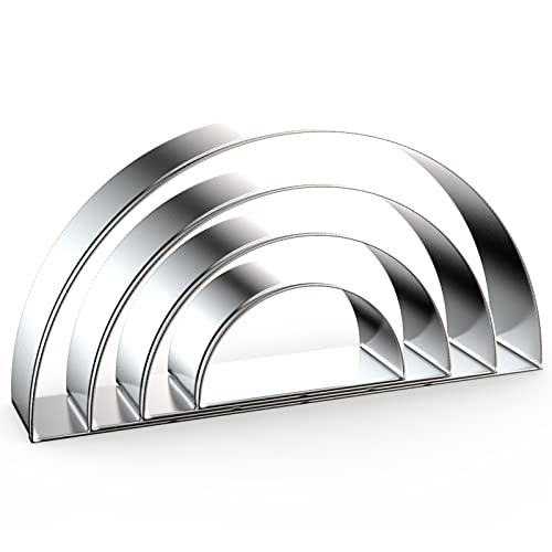 Half Circle Semicircle Cookie Cutter Set Large - 5 Inch, 4 Inch, 3 Inch, 2 Inch - Watermelon Frame Plaque Cookie Cutters Shapes Molds - Stainless Steel - color: Semicircle