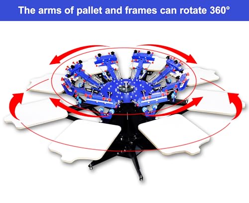Screen Printing Kit Press 8 Color Silk Screen Printing Machine Screen Printing Press 8 Color 8 Station Double Spring T-Shirt Press DIY