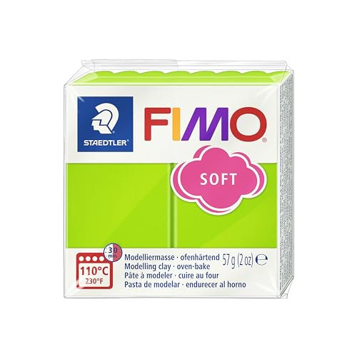 Staedtler FIMO Soft Polymer Clay - -Oven Bake Clay for Jewelry, Sculpting, Crafting, Apple Green 8020-50 - color: apple green, size: 57 g (Pack of 1)