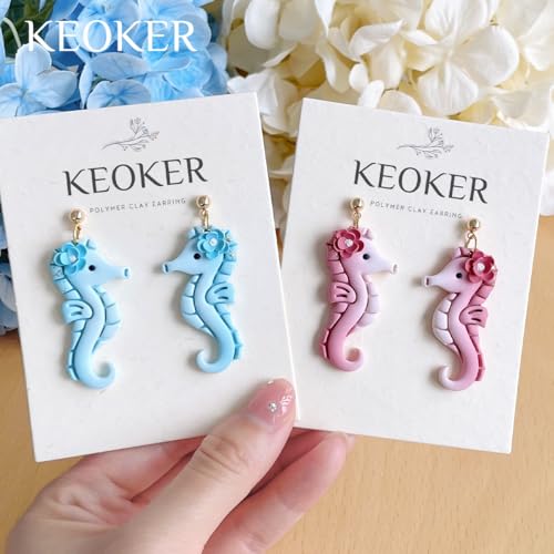 Keoker Ocean Polymer Clay Cutters, 12 Shapes Clay Cutters Animals, Marine Animal Theme for Polymer Clay Jewelry, Sea Creatures - color: Ocean Color