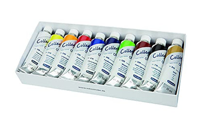 Schmincke - College Oil, oil paint set 10 x 35 ml aluminium tubes, 85 706 097, artist's oil paints in study quality, basic range, with proven artist pigments and natural vegetable oils