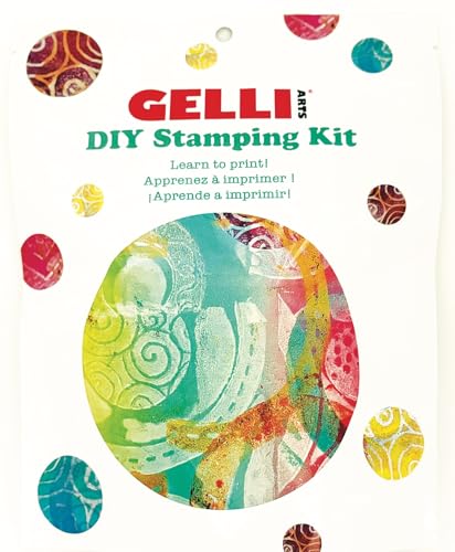 Gelli Arts DIY Gel Plate Stamp Set – 5x5 Gel Printing Plate and Supplies for Monoprinting and Custom Stamp Making - color: Stamp Kit