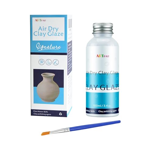 ARTPAR Air Dry Clay Glaze - 100ml Air Dry Clay Varnish ,High-Gloss Waterproof Prevents Cracking and Resists Scratches; Suitable for Polymer Clay and Pottery Ceramics, Oil Paintings, and Wood