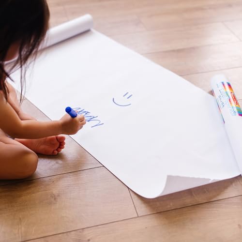 Melissa & Doug Deluxe Easel Paper Roll Replacement, 2-Pack Bundle for Coloring, Writing or Painting (17 in. x 75 ft.) Art Supplies for Kids Ages 3+ (White) - FSC Certified