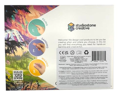 STUDIOSTONE CREATIVE DIY Arts & Crafts Carving Kit Kids Adults Bear & Wolf Sculpture Soapstone