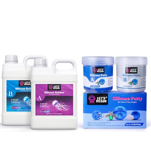 Bundle Set of 15A Silicone Mold Making Kit Liquid Silicone Rubber and 40A Silicone Putty