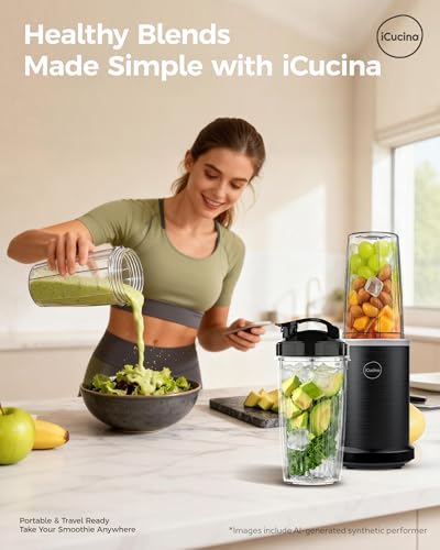 ICUCINA Replacement Blender Cups, Compatible with NutriBullet 600W/Pro 900W/Pro+, 37oz BPA-Free Tritan Smoothie Cups with Flip-Top To-Go Lids, 2-Pack Blender Accessories, Dishwasher Safe - size: 37 ounces