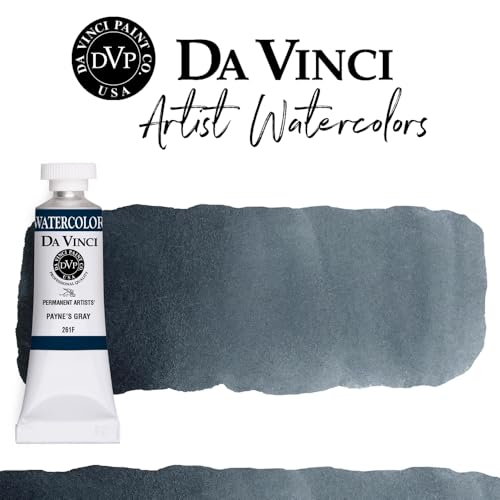 DA VINCI PAINTS Professional Artist Watercolor Paint, Payne's Gray, 15mL - color: Payne's Gray, style: 15mL