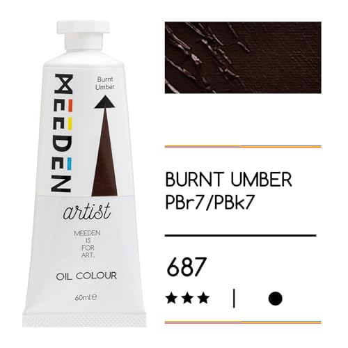 MEEDEN Artist Grade Oil Paint: Burnt Umber - 60ml/2oz Tube - Professional Art Paints for Canvas Painting - color: Burnt Umber, size: 2 Fl Oz (Pack of 1)