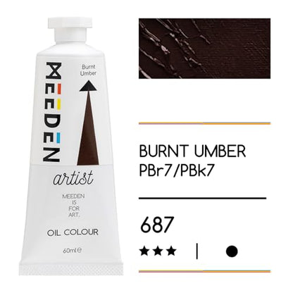MEEDEN Artist Grade Oil Paint: Burnt Umber - 60ml/2oz Tube - Professional Art Paints for Canvas Painting - color: Burnt Umber, style: 60ml/2oz