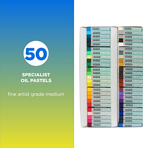 SAKURA Cray-Pas Specialist Oil Pastel Set - Premium Quality Pigments- 50 Colors & Expressionist Oil Pastel Set - Soft Oil Pastels for Artists - 50 Sticks