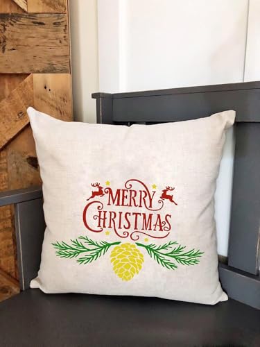 2PCS Merry Christmas Self-Adhesive Silk Screen Stencils,Noth Pole Screen Printing Stencils for Craft Christmas Tree Stencil Transfers Reusable Stencils for Painting on Wood T-Shirt Fabric Xmas Sign - color: 2pcs merry Christmas stencils