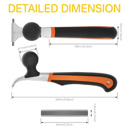 2-1/2" Heavy-Duty Premium Ergonomic Carbide Scraper Tool, Removal on Dry Glaze, Stains, Putty, Scratches, Rust, Paint, Glue, Varnish, Resin, Suitable for Various Surfaces, Wood, Metal, Glass & Floors