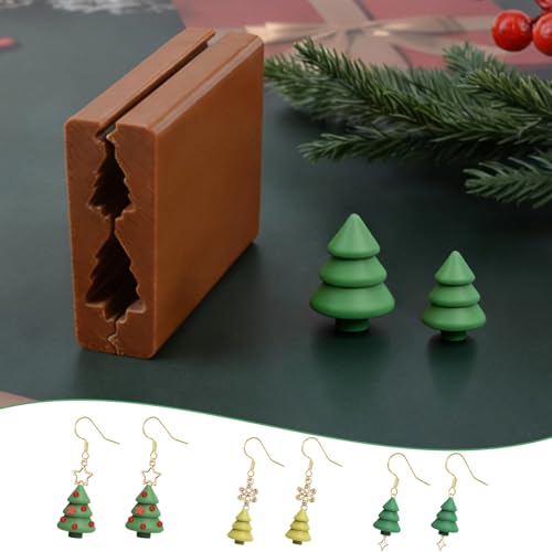 Polymer Clay Bead Roller,Christmas Tree Earring Mold Acrylic Clay Bead Maker Clay Cutter Tool for Jewelry Piercing Making Kit - color: Christmas 1