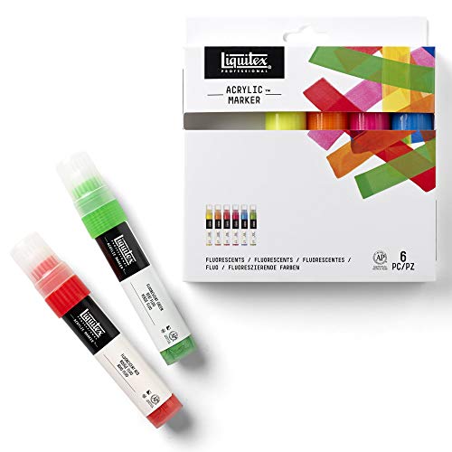 Liquitex Professional Paint Marker Set, 6 Piece, Fluorescents - style: Fluorescents Wide 6 Set