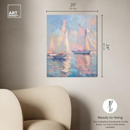 Art Remedy Set Sail Gallery Wrapped Sailing 1 Piece Canvas Wall Art, 20" x 24", Gallery Wrapped - color: Gallery Wrapped, size: 24"L x 20"W