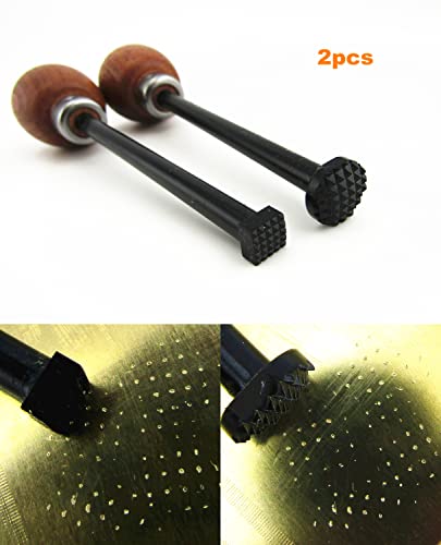 2pcs Printmaking Woodcut Copperplate Resin Board Engrave Etching Print Leathercraft Embossing Carve Roulette Wheel Tool Set
