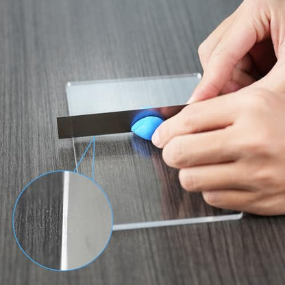 4 Piece Polymer Clay Tools Acrylic Clay Roller Clear Acrylic Rectangular Shape Platen Carbon Steel Blade for DIY Shaping Modelling Sculpting Tools