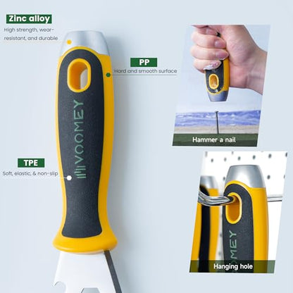VOOMEY 12-in-1 Putty Knife, 2 Pack Paint Scraper Tool, Stainless Steel Metal Scraper for Spackle, Paint Removal, Drywall Repair, Wallpaper Removal & Home Renovation
