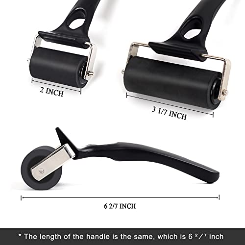 Falling in Art 2 Pack Rubber Roller Brayer for Crafting - Ink Roller Tool for Printmaking, Glue, Block, Wallpaper, Vinyl, Stamping, 2 Inches + 3 1/7 Inches - size: 2 Inches + 3 1/7 Inches, style: 2 Inches + 3 1/7 Inches