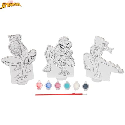 Innovative Designs Marvel Spiderman Canvas Paint Set for Kids with 3 Canvases, Acrylic Paint, Paintbrush & Stands - color: Spiderman
