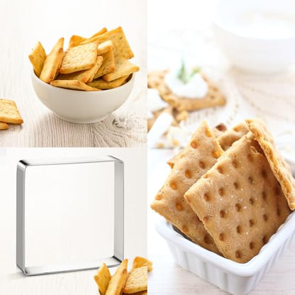 Square Cookie Cutter Sandwich Cutters for Lunchbox Fruit Cutters Vegetable Cutters for Baking DIY X‘mas Birthday Party Decor, Pack of 5 - style: Square