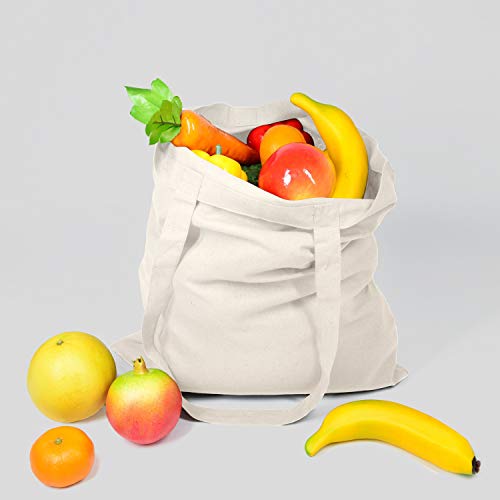 NPBAG 5 | 15 | 25 | 50 Pack 15'' X 16'' Natural Cotton Tote Bags, Lightweight Blank Bulk Cloth bags with 1pc of PTFE Teflon Sheet (15-Pack) - color: Natural, size: Medium