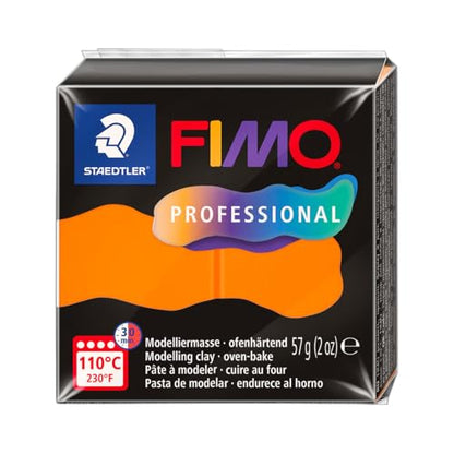 STAEDTLER FIMO Professional 8040 Oven Hardening Modelling Clay, Especially for Professionals and Artists, Single Product Orange, 8040-4 - color: Fimo Professional Modelling Clay 57g Orange