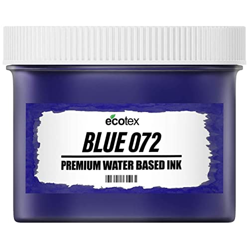 Ecotex® Screen Printing Ink Blue 072 (8oz.) - Water Based Fabric Ink, Silk Screen Paint - Screen Print Direct®, USA Made - color: Blue 072, size: 8 fl oz