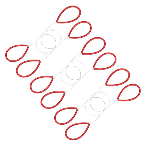 HARFINGTON Pottery Wire Tool 6Pcs 17.72" Standard Clay Wire Cutter Cutting Pottery Tools with Rubber Handle for Clay Cutting Sculpting Cheese Dough Tools, Red - color: Red