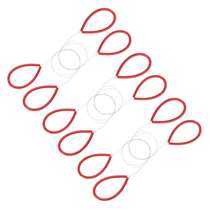 HARFINGTON Pottery Wire Tool 6Pcs 17.72" Standard Clay Wire Cutter Cutting Pottery Tools with Rubber Handle for Clay Cutting Sculpting Cheese Dough Tools, Red - color: Red