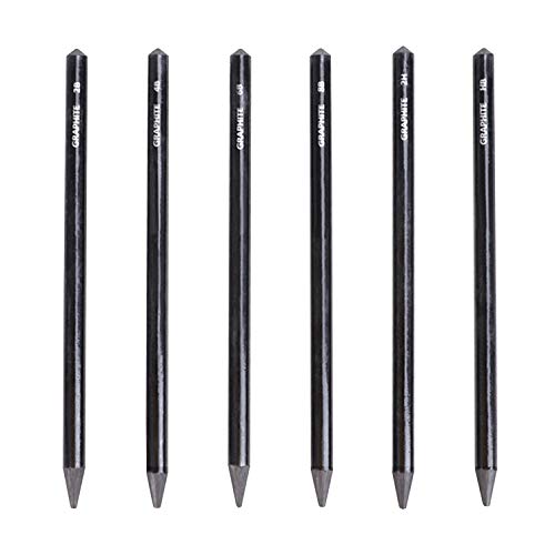 6pcs Woodless Sketch Charcoal Pencils Set - Professional 2H 2B 4B 8B 6B HB Charcoal Graphite Pencils for Drawing Sketching Shading Art Supplies for Artists Beginners - color: 6pcs