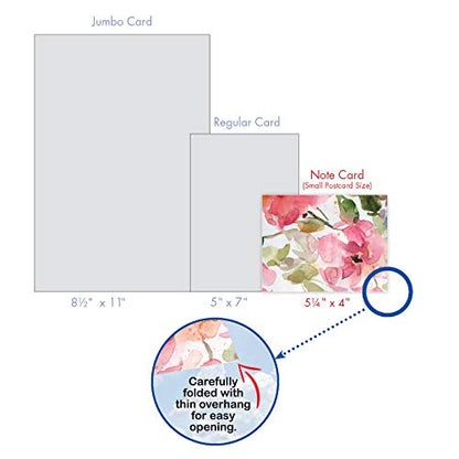 The Best Card Company - 10 Boxed Note Cards with Flowers - Blank Assorted Floral Notecards Bulk (4 x 5.12 Inch) - Lush Blooms M6591OCB - style: Lush Blooms