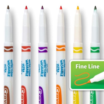Crayola Ultra Clean Fine Line Washable Markers (40ct), School Supplies, Classroom Teacher Must Haves, Homeschool Essentials, Gifts for Kids, Ages 3, 4, 5 - size: 1 Count (Pack of 1), style: Fine Line Markers
