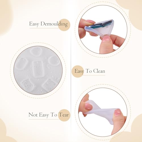 12Pcs Silicone Molds Assorted Shapes Resin Epoxy Molds for Keychain Charms Pendants Handmade Necklace Jewelry Casting Mold for DIY Craft Supplies White 1.61~2.05x1.36~1.65x0.30inch
