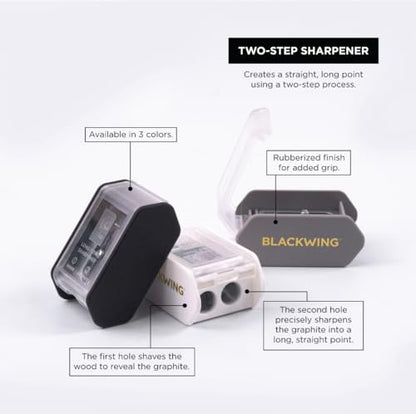 Blackwing Pencil Sharpener, Two-Step Sharpener, Black 104285