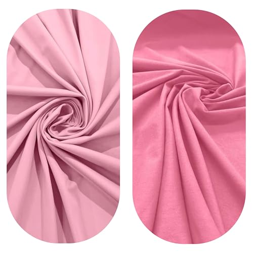 Cotton Spandex Jersey Fabric - 4 Way Stretch - 60" Width Sold by The Yard - Ideal for T-Shirts, Dresses, Athleticwear Apparel (Cream, 10 Yards) - color: Cream, size: 10 Yards