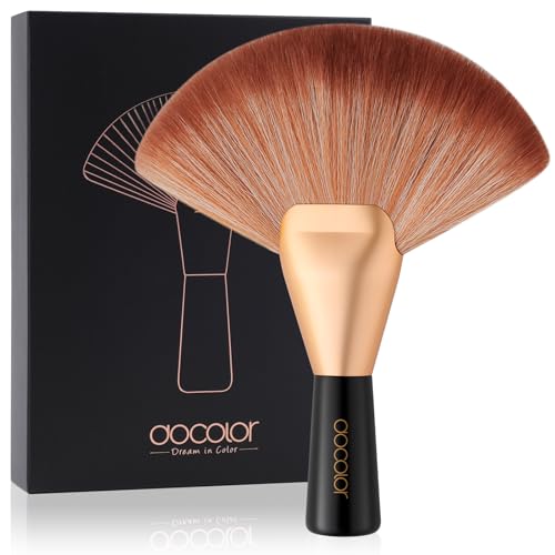 docolor Fan Brush Finishing Powder Brush Multi-use Brush For Face and body Professional Makeup Brush for Salon Use Perfect For Spray Tan Powder Highlighting Blush Powder Bronzer Contour - size: Fan Brush-XL