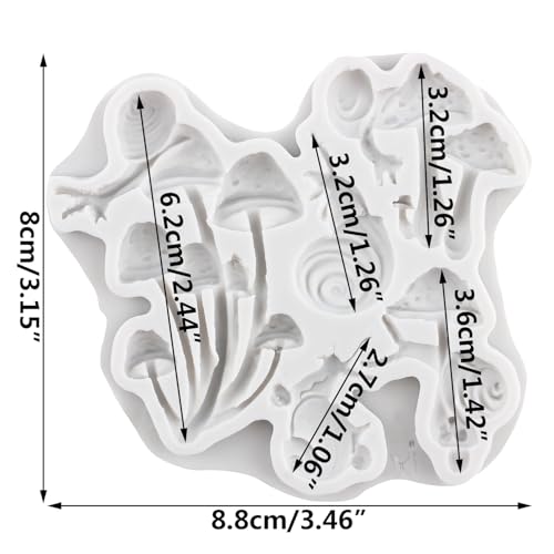 Mushroom Polymer Clay Casting Mold Mushroom Snail Silicone Molds for DIY Crafts Epoxy Resin Casting Air Dry Polymer Clay Plaster Jewelry Making - color: Style B