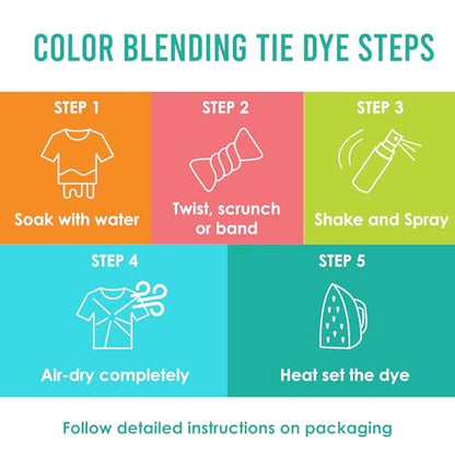 SEI 8 Pack Classic Tie Dye Spray Kit, Tye Dye Kits for Large Groups, Pre-Mixed Water Based Fabric Dye, Spray Bottle Included, Spray Paint for Clothes - color: Classic 8 Pack